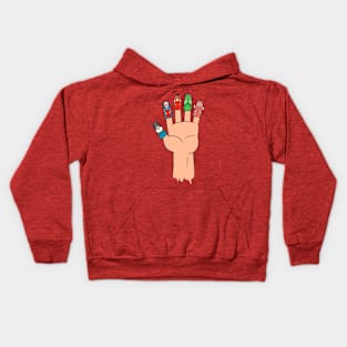 Finger Puppetsand drawn Kids Hoodie